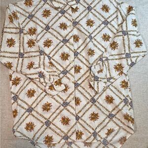 Laura Ashley womens floral button down shirt-size 4(23x30x19)